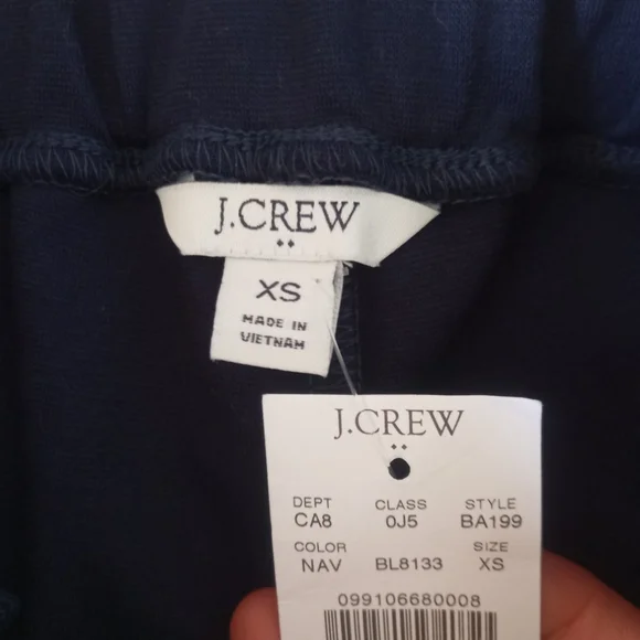 J. Crew navy blue pintucked pull-on ankle cropped pants - Picture 7 of 7